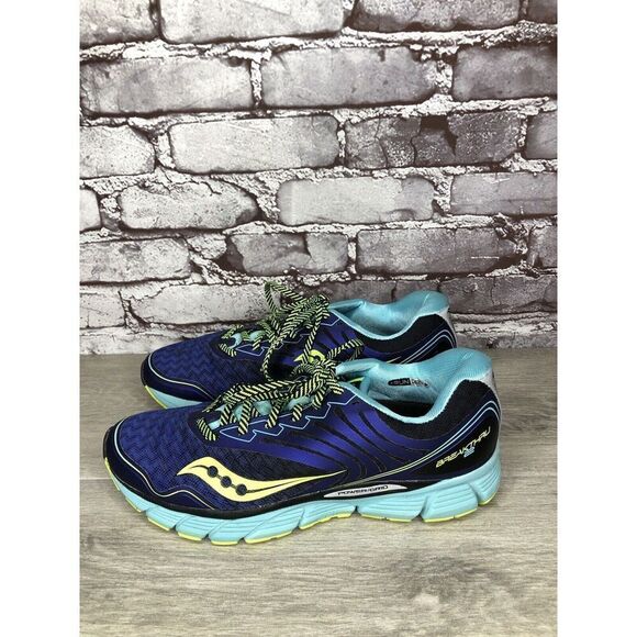 Saucony Breakthru 2 S10304-2 Purple Blue Yellow Running Shoes Women 9.5M US/41EU - Picture 1 of 16